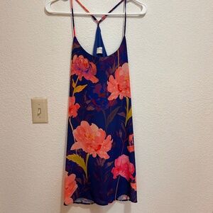 Everly Sundress Spaghetti Strap Floral Sleeveless Lined Size Small